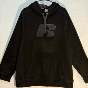 Russell Athletic Black Hoodie with Logo mens Sz XL